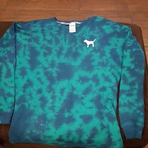 a tie dye sweatshirt